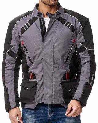Produktbild von Textilmotorradjacke mit Protektoren - wasserdicht, Belüftung, Thermofutter XL