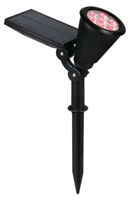 Image de Lampe solaire RGB LED, noir, changement de couleur, batterie, H 36 cm