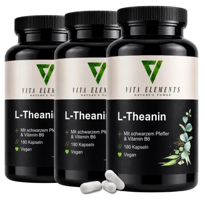 Vita Elements L-Theanine 400mg, set van 3.