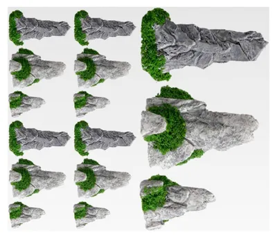 Produktbild von 15 Stück Mikrolandschaftsdekor aus Kunstharz Moossteine Kleine Felsformationen für Zen Garten Bonsai und Aquariendekoration Platzsparend und Pflegeleicht
