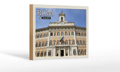 Produktbild von Holzschild Reise Rom Italien Parlament Architektur 18x12 cm