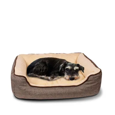 Produktbild von Hundebett    Hundesofa  Hundekorb mit Wendekissen (M) 70 x 55 cm Außenmaß, beige/braun