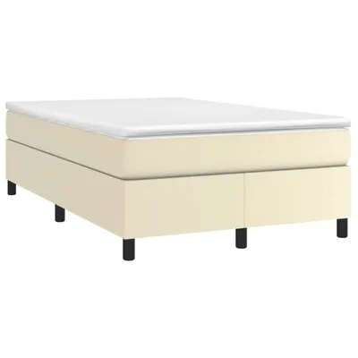 Obrázok produktu pre vidaXL Box spring bed frame cream 120x200 cm Imitácia kože