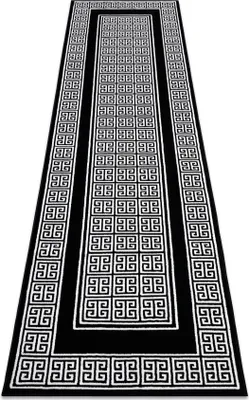 Obrázok produktu pre Koberec, Behúň GLOSS moderný 6776 85 štýlový, rám, Grécky čierna / slonová kosť Černá 80x200 cm