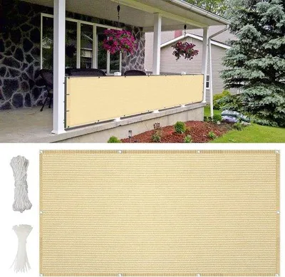 Produktbild von Terrassschutz - Windschutz - Privatschutz - Polyester - 700x150 cm - Gelb - Wetterfest - Balkonschutz