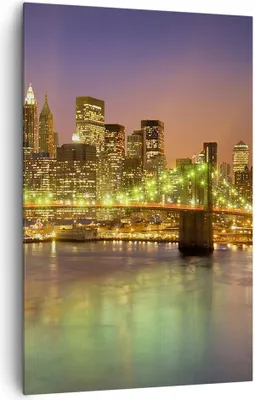 Produktbild von Bild auf Leinwand - Leinwandbild - Einteilig - New York Brücke - 80x120cm - Wand Bild - Wanddeko - Wandbilder - Leinwanddruck - Kunstdruck - Wanddekoration - Leinwand bilder - Wandbild - PA80x120-3517