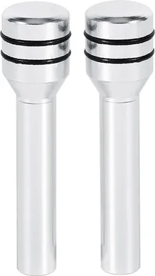 Image de Yctze 2pcs alliage d'aluminium voiture -couvre-boutons de camion argent stylé & broches de remplacement (ARGENT)
