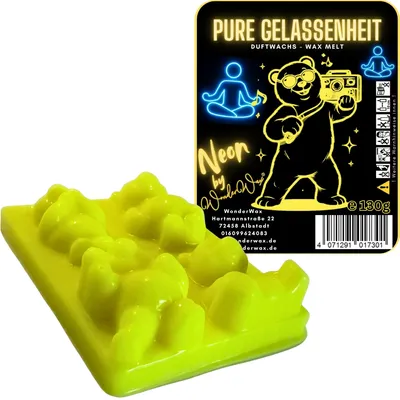Produktbild von WonderWax Neon Duftriegel 6 x Duftwachs Bären Wachsmelt Duftwachs Raumduft für Duftlampen Soja Wachs Melts Duftmelt Aroma Wellnes Kerzen Wärmer Wax Tarts Pure Gelassenheit
