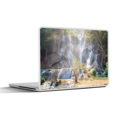 Produktbild von MuchoWow® Laptop Aufkleber Sticker Cover Wasserfall - Sonne - Natur 25x18 cm - Laptop-Deko