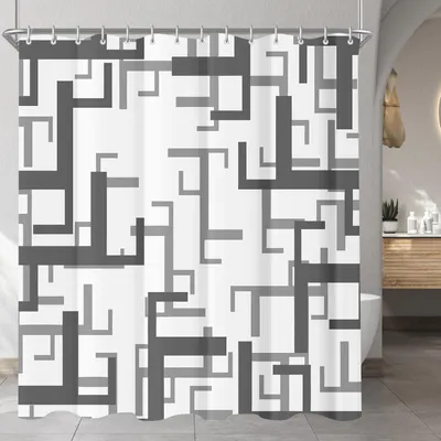 Obrázok produktu pre Sprchová záclona, 240x180 cm, textilná, s protiplesňovou úpravou, vodeodolná, umývateľná, s okami a krúžkami