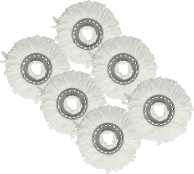 Produktbild von vhbw 6x Wischbezug kompatibel mit Leifheit Clean Twist Mop Ergo, Clean Twist Disc Mop, Clean Twist Mop Wischmopp - Ersatzkopf, Mikrofaser Weiß