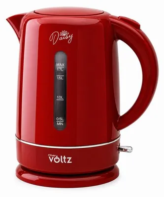 Zdjęcie produktu dla Czajnik elektryczny Oliver Voltz Daisy OV51230W, 2200W, 1,7 l, automatyczne wyłączanie, czerwony