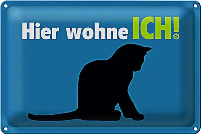 Produktbild von Blechschild Katzenliebhaber 30x20cm hier wohne ich