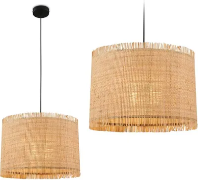 Produktbild von Pendelleuchte Hängelampe Esszimmer Wohnzimmer Küche Strohschirm Boho