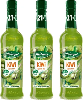 Immagine prodotto di Herbapol Sciroppo di kiwi 3x 420 ml - Sciroppo per bevande all'acqua Sciroppo di frutta Vitamina C