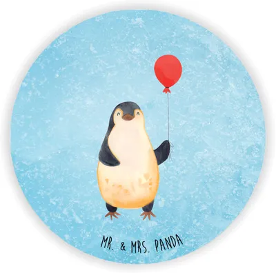 Produktbild von Mr. & Mrs. Panda magnet Pinguin Luftballon - Eisblau - Geschenk, Tagträume, büromagnete, Freundin, pinnwand, für kühlschrank, Kirmes, fotos, Jahrmarkt, Kühlschrankmagnet