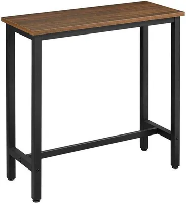 Produktbild von Famanu Bartisch mit Metallrahmen und MDF-Tischplatte 100x40x100cm - Schwarz-Braun