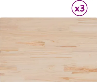 Zdjęcie produktu dla vidaXL Nakładki na stół 3 szt. 80x53x2,5 cm prostokątne lite drewno sosnowe