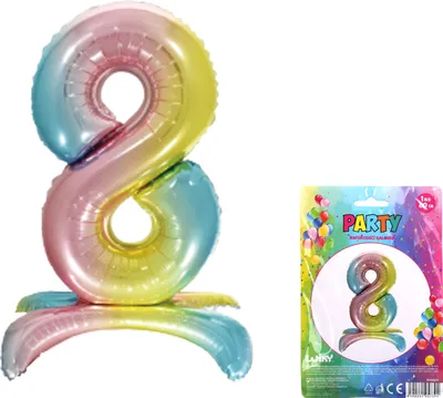 Produktbild von Aufblasbarer Ballon – Nummer 8 Regenbogen