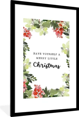 Produktbild von MuchoWow® Gerahmtes Poster Weihnachten - Zitat - Aquarell 60x90 cm - Poster mit Schwarzem Bilderrahmen Wandposter Rahmen Foto Bilder - Dekoration - Wandposter Wohnzimmer - Hochwertig