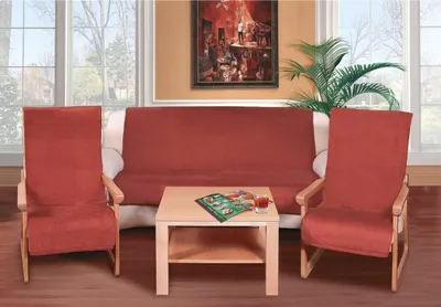 Produktbild von Sofabezug Microfaser terra Set für 3-Sitzer Sofa und 2 Sessel 1x 150x200 cm 2x 65x150 cm