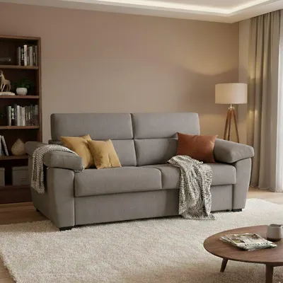 Produktbild von Pacecos - Schlafsofa 3-Sitzer, 225x95 cm Taupe, Abziehbar Italy