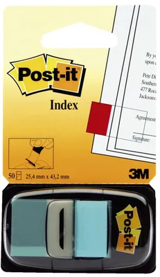 Obrázok produktu pre Post-It 680-23, Karta s prázdnym zoznamom, Polyester, Modrá, Portrét, 25,4 mm, 43,2 mm