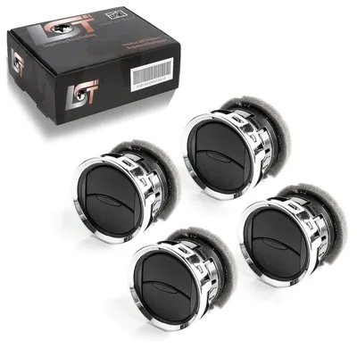 Produktbild von 4x Lüftungsgitter schwarz chromfarben für Ford Fiesta V Fusion 05- Mondeo IV BA7