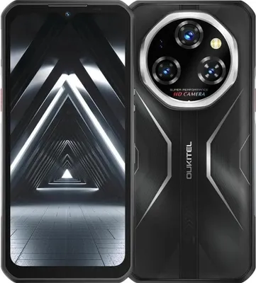A product shot of a smartphone, showing both the front and back.