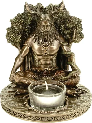Image de Support-bougie Cernunnos, dieu celte de la nature, sculpture