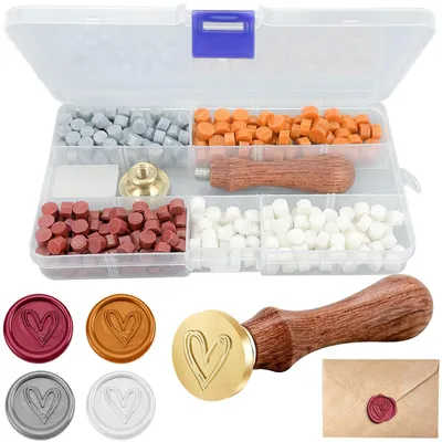 Productafbeelding van Wachssiegel Set met 72g Waskorrels en 1 Stempel, Achtehoekig