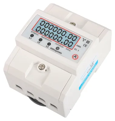 Productafbeelding van LCD digitale elektriciteitsmeter 3 fasen DIN-rail 80A met energiemeting