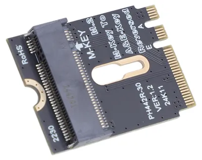 Image de Adaptateur SSD NVMe M.2 vers M.2 A et E, avec port Wi-Fi et carte PCIe 4.0 M Key pour SSD NVMe