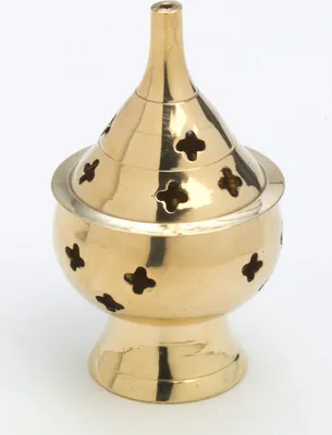 Produktbild von Messing-Rauchgefäß H 10 cm, Messing, gold, für Räucherkohle