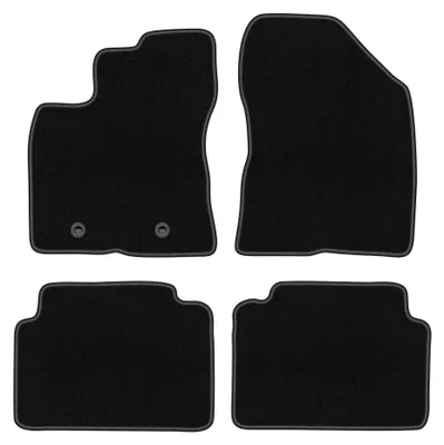 Zdjęcie produktu dla Dywaniki samochodowe welurowe BASIC do: Toyota Avensis III T27 (2009-2013, kombi, sedan, liftback) czarne, z mocowaniami