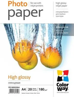 Produktbild von ColorWay Fotopapier  Vysoko lesklý 180g/m, 20ks, A4