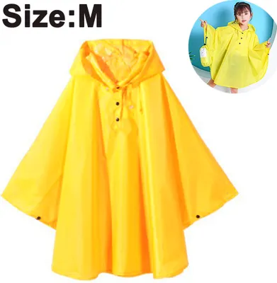 Produktbild von Kinder Regenmantel, Transparenter Regenponcho Falten Kapuze Regenbekleidung für Jungen Mädchen