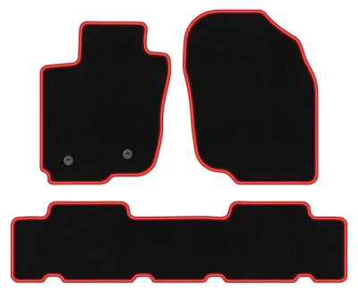 Image de Tapis de sol en moquette pour Toyota RAV4 III 2006-2013 (SUV) – jeu 4 pièces, noir/rouge, sur mesure – Wielganizator CARLUX