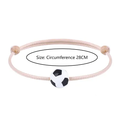 Produktbild von Sprots-Armband, Baseball, geflochten, Uni, handgefertigtes Perlenarmband, Armband für den täglichen Gebrauch-A