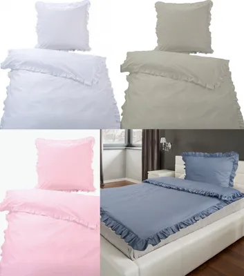Produktbild von Bettwäsche Romantische RÜSCHEN hochwertige Vintage Retro Stil Baumwolle Renforcé mit Reißverschluss 1x 135x200 Bettbezug + 1x 80x80 Kissenbezug Farbe: Rosé Größe: 2 teilig