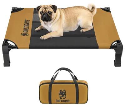 Erhöhtes Hundebett 89x63 cm, atmungsaktiv, braun, S