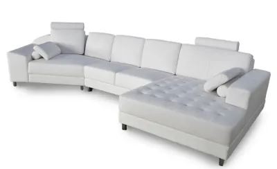 Immagine prodotto di Lusso divano angolare a L bianco imbottitura mobili seduta soggiorno divano angolare nuovo