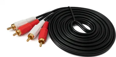 Produktbild von SYSTEM-S Cinch 2 RCA Kabel 3 m Stecker zu Stecker Stereo AV Adapter in Schwarz