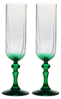 Obrázek produktu pro KROSNO Bubble Zelené Skleničky na šampaňské, Sada 2, 200 ml