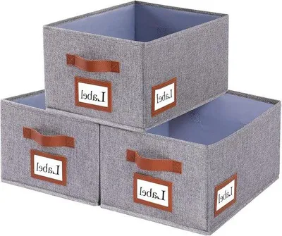 Obrázek produktu pro Skládací látková sada organizérů – 3dílná – 38 x 26 x 20 cm – šedá