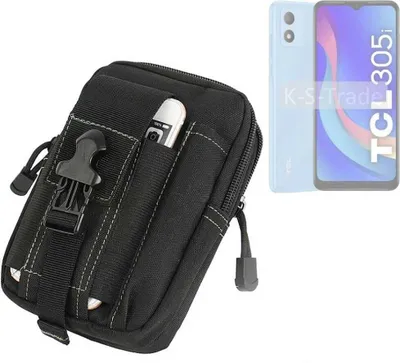 Produktbild von K-S-Trade Gürtel Tasche kompatibel mit TCL 305i Gürteltasche Holster Schutz Hülle Handy Hülle Smartphone outdoor Handy-Hülle schwarz