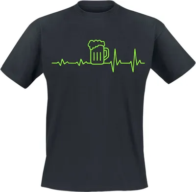 Produktbild von Alkohol & Party T-Shirt Herren EKG Bier schwarz 4XL