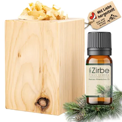 Productafbeelding van Arvenhout set met arvenspaanders en 10 ml olie - arvenolie
