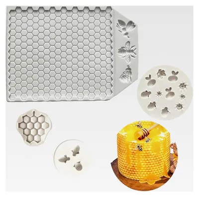 Produktbild von Silikonformen für Bienenwaben, 4er Set, Grau