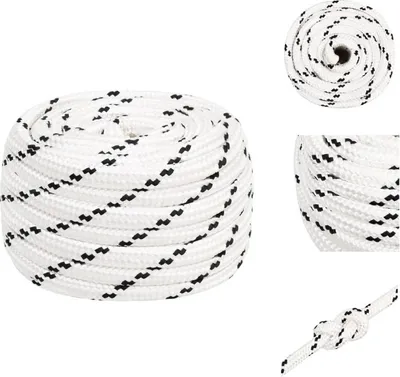 Produktbild von vidaXL Bootsseil Geflochten Weiß 20 mmx50 m Polyester -  Seile